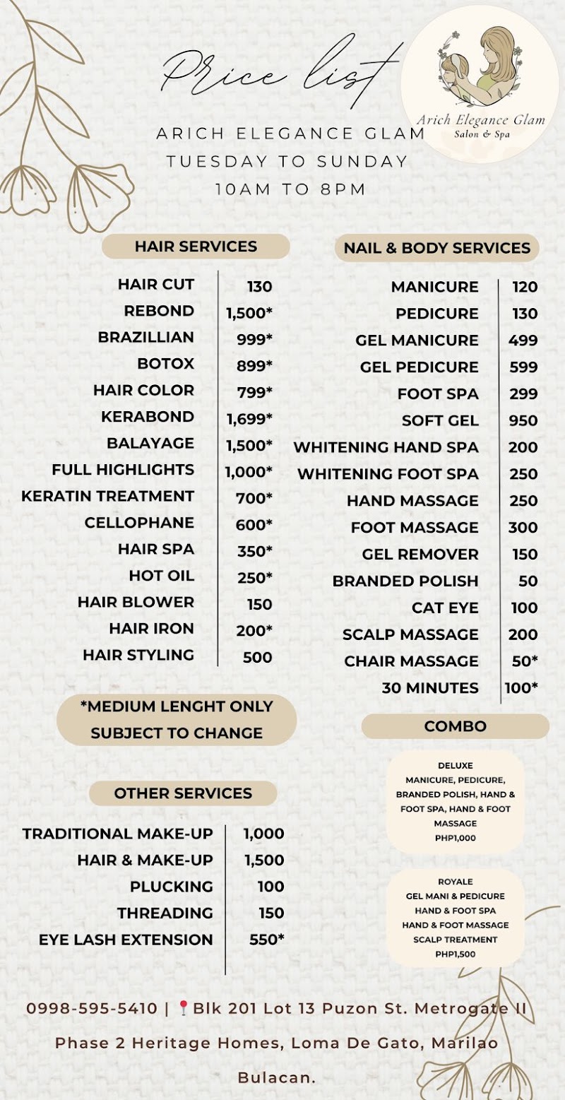 Arich Elegance Glam Salon and Spa Marilao - Day Spa in Marilao