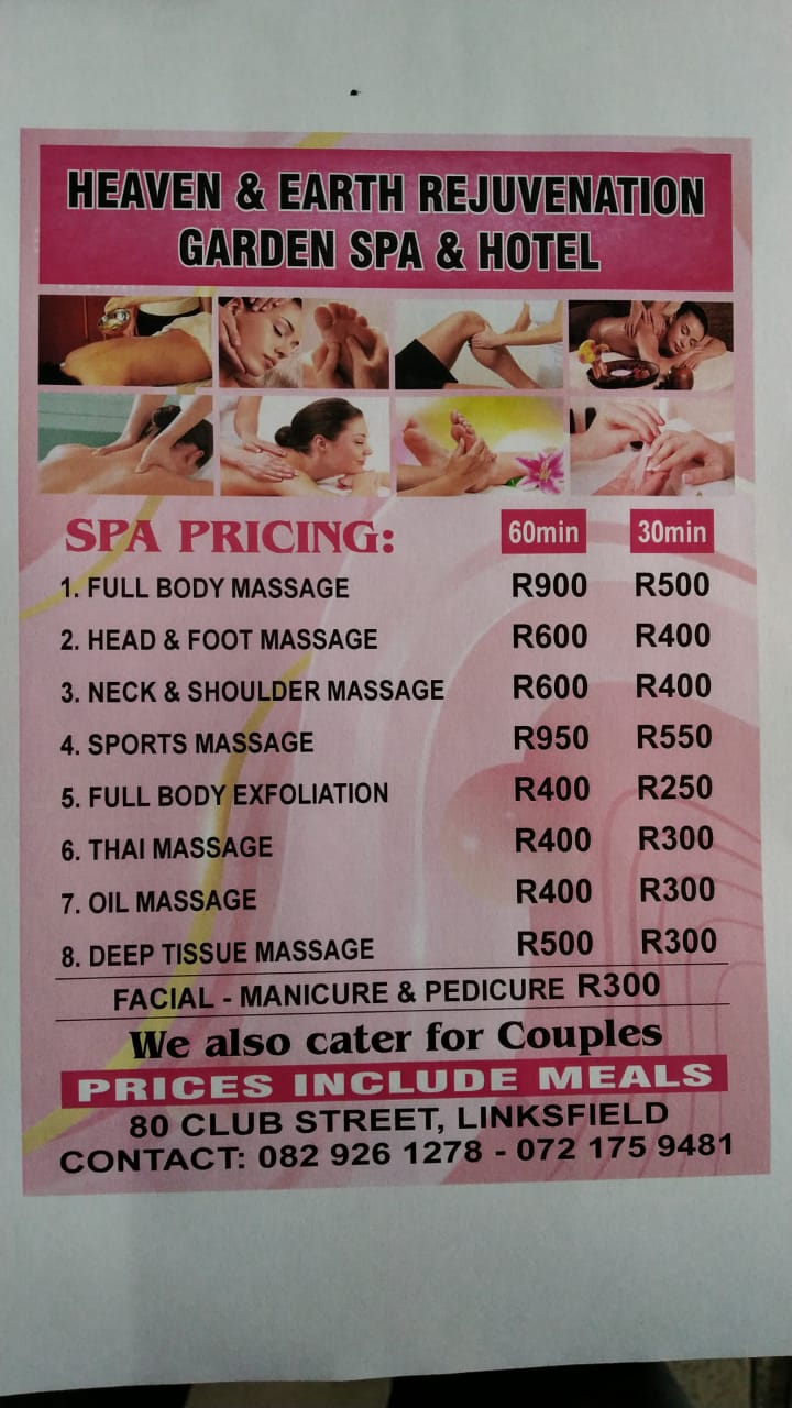 Heaven and Earth Rejuvenation Garden Spa and Boutique Hotel Johannesburg - Hotel Spa in Johannesburg