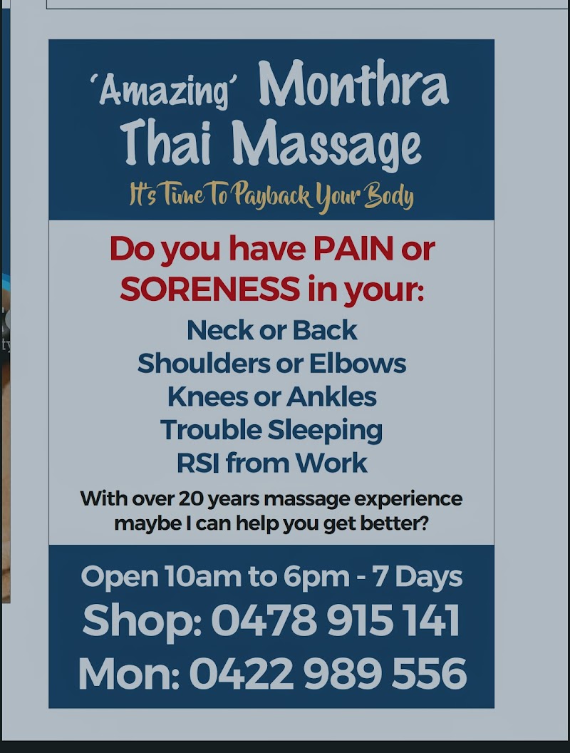 Monthra thai massage sunshine coast Nambour - Day Spa in Nambour