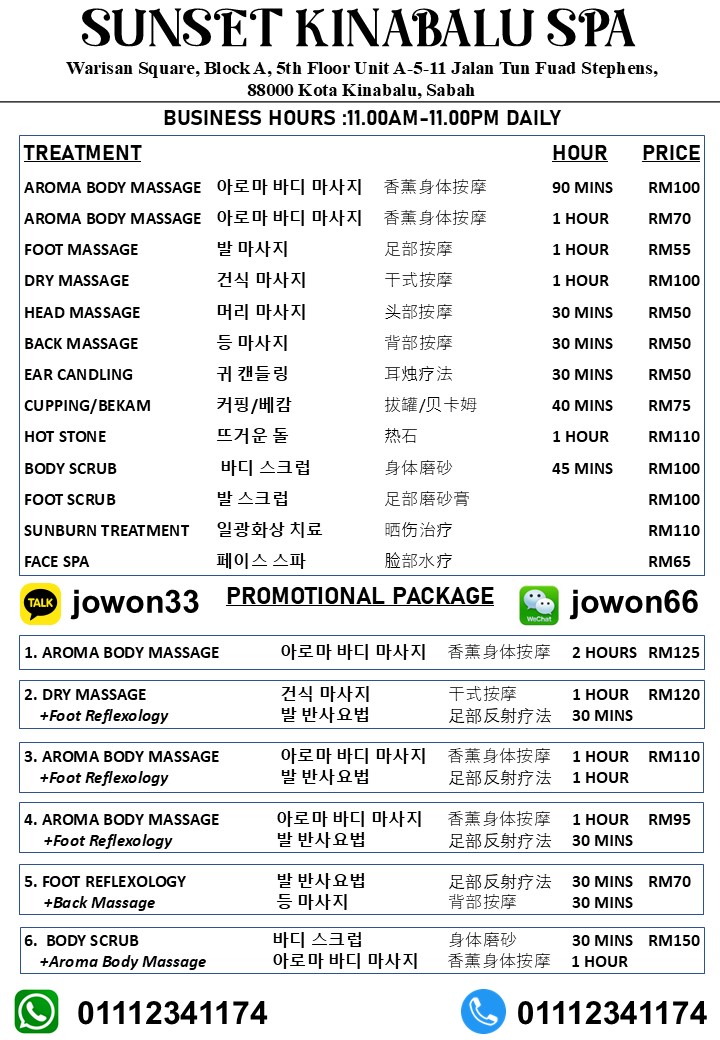 SUNSET KINABALU SPA Kota Kinabalu - Day Spa in Kota Kinabalu